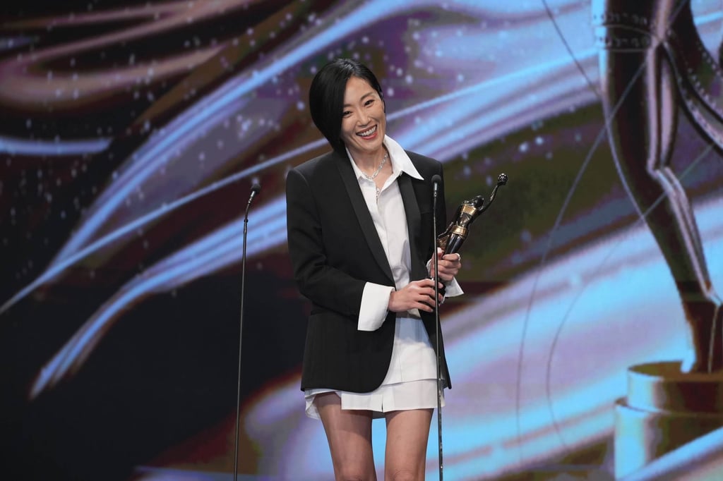 Actress Jo Koo takes the best supporting actress award. Photo: Eugene Lee