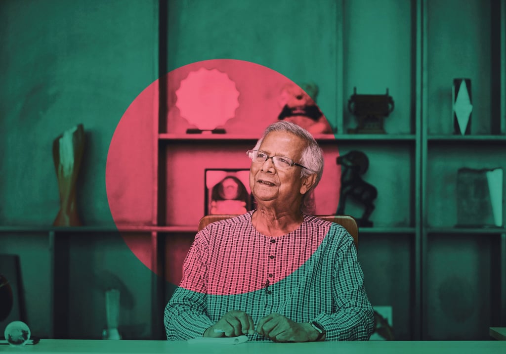 Bangladesh’s interim leader Muhammad Yunus. Illustration: Huy Truong