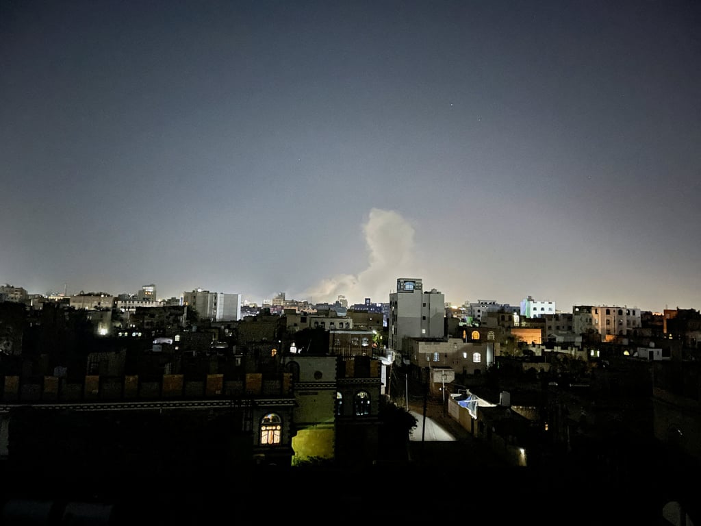 Smoke billows from the site of a US air strike in Sanaa, Yemen. Photo: Reuters