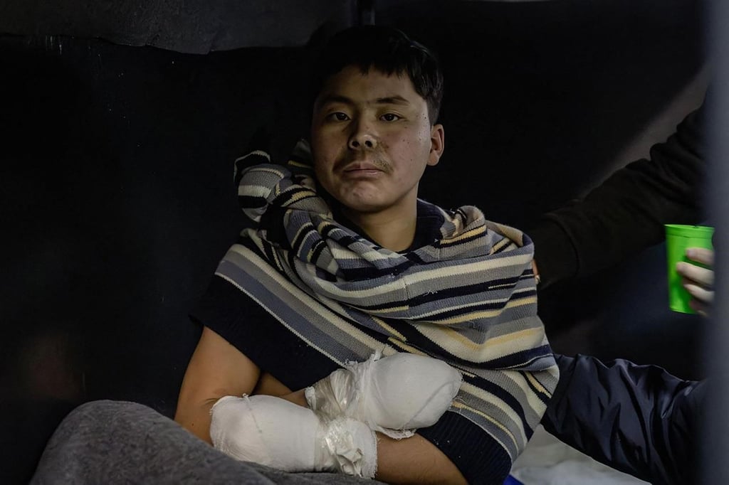 A North Korean soldier detained by Ukrainian authorities at an undisclosed location in Ukraine, following his capture by the Ukrainian army. Photo:Telegram/V_Zelenskiy_official/AFP