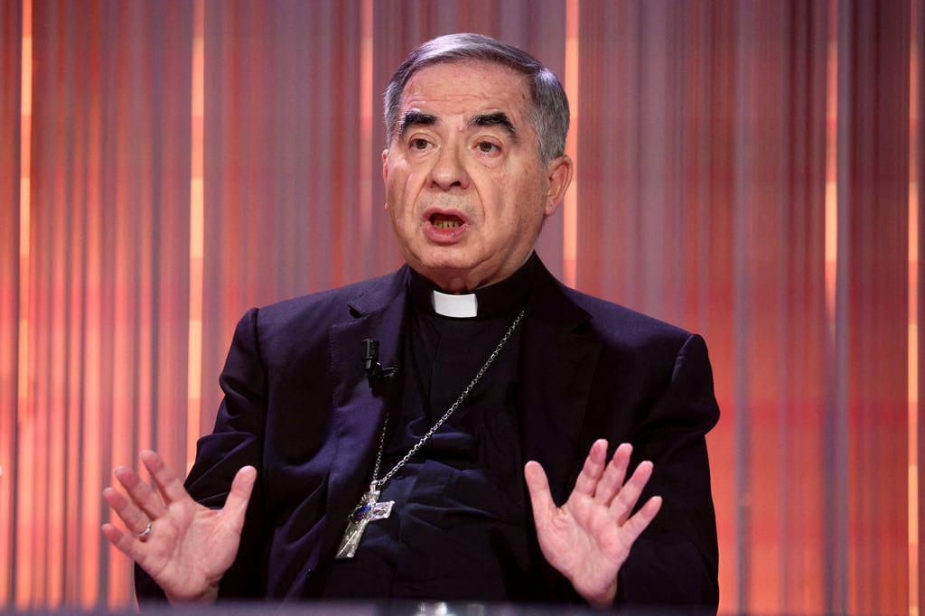 Cardinal Angelo Becciu was convicted of embezzlement and fraud and sentenced to five-and-a-half years in jail. Photo: Reuters