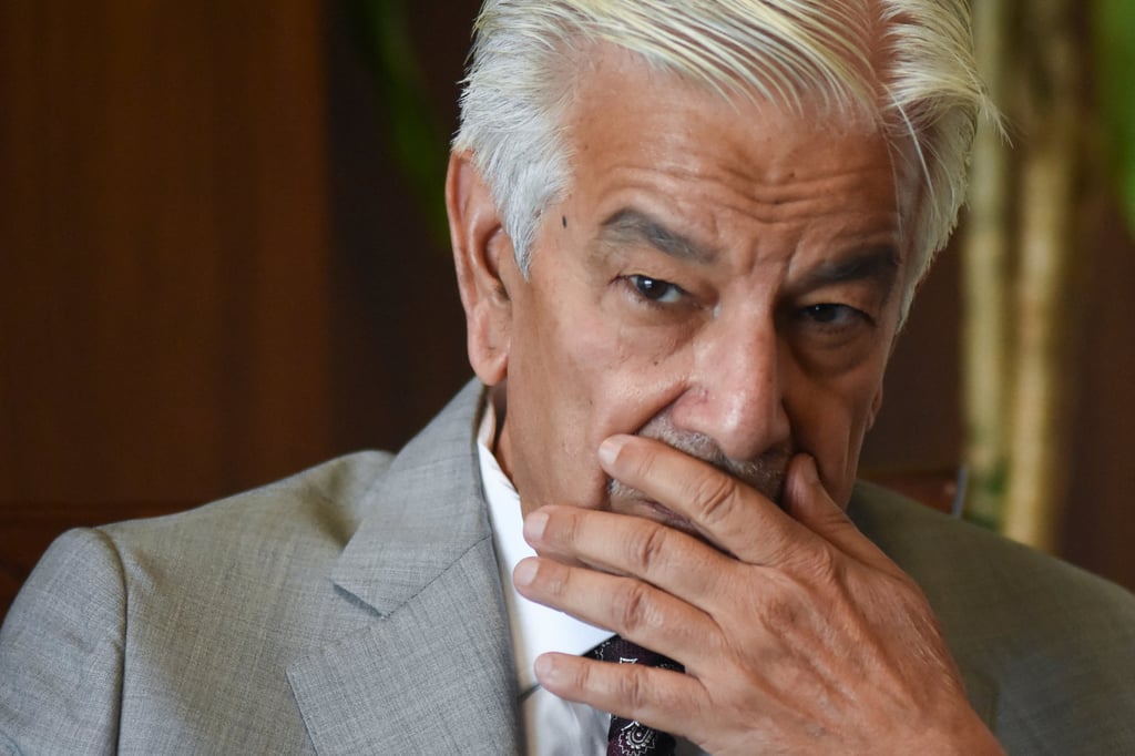 Pakistan’s Defence Minister Khawaja Muhammad Asif pictured at his office in Islamabad on Monday. Photo: Reuters