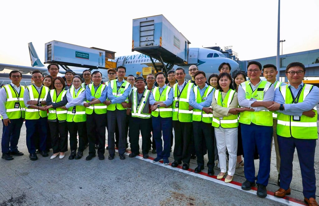 After a recent visit to Hong Kong International Airport, city leader John Lee has said employees will be better protected under the new pension arrangement. Photo: Handout