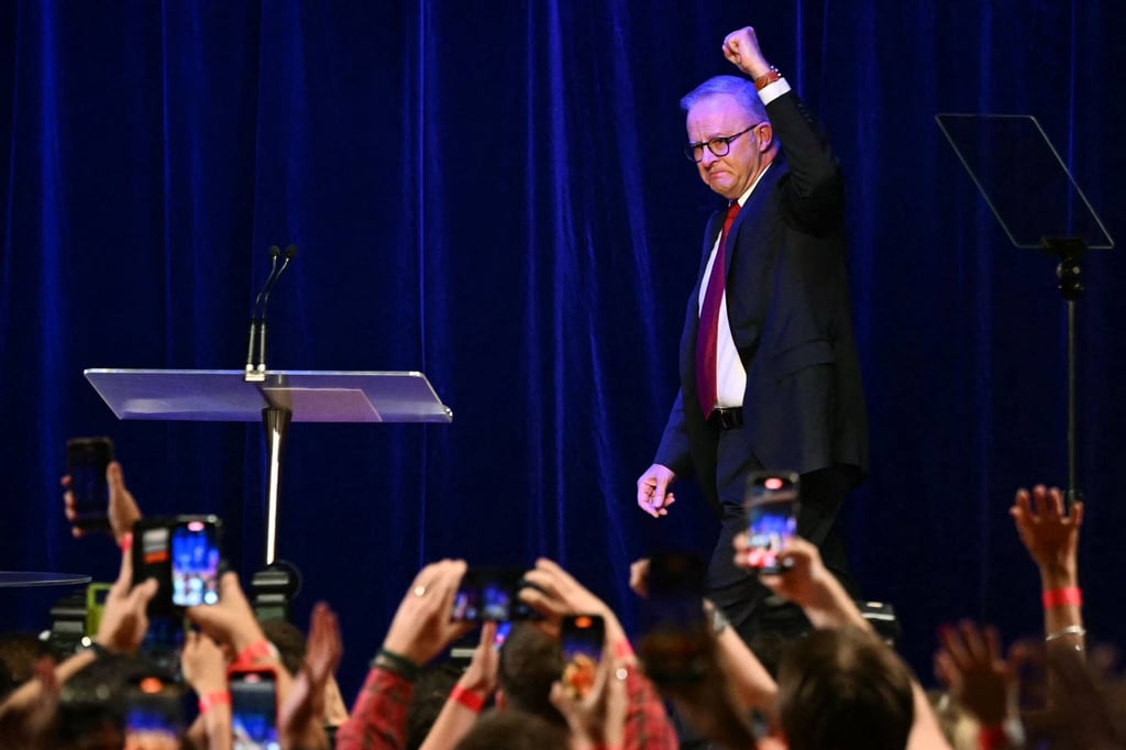 Australia’s Prime Minister Anthony Albanese after winning the general election on Saturday. Photo: AFP