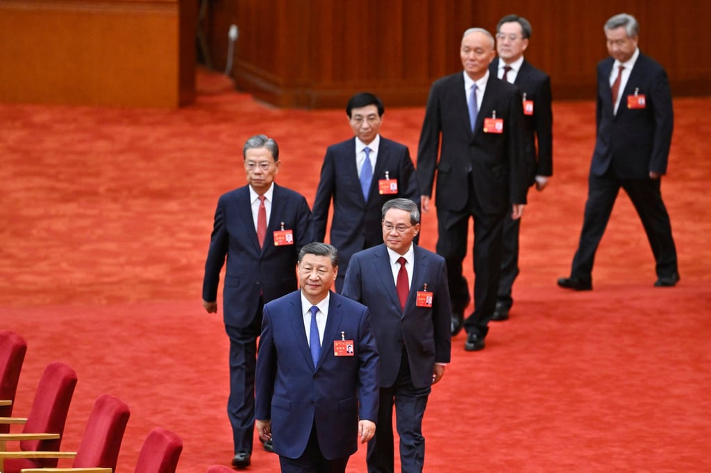 The apex of power in China: the Politburo Standing Committee. Photo: Xinhua via AP