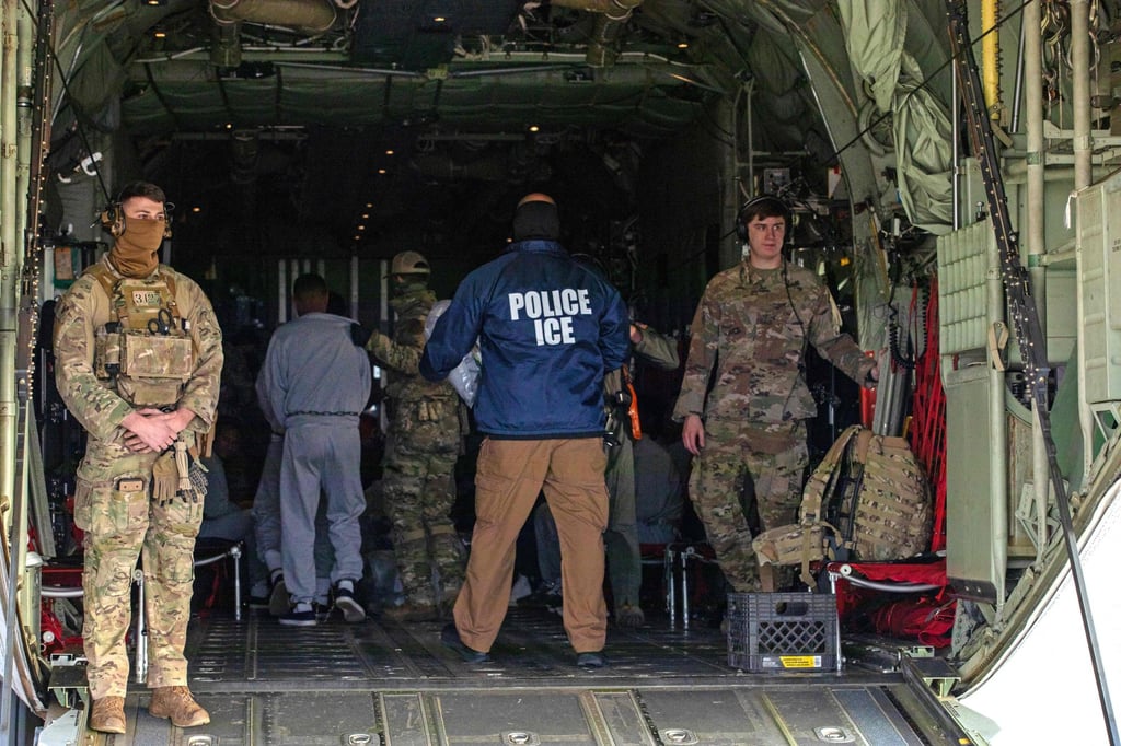 The Trump administration has begun using military aircraft to deport migrants. Photo: US Army via AFP