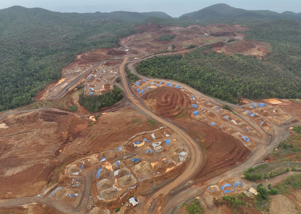 An aerial view of nickel mining in Indonesia’s Raja Ampat Islands. Photo: Auriga Nusantara