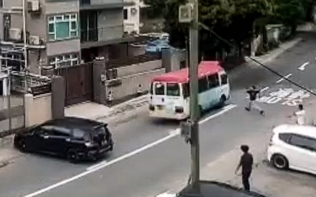 Hong Kong police have said the minibus left the scene via Tai Tong Road, in the direction of Yuen Long. Photo: Handout