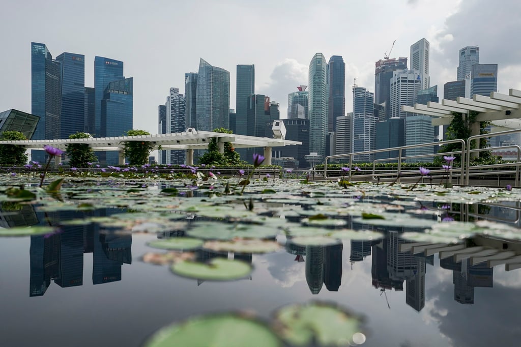 Singapore’s financial district. The city state last month cut its 2025 growth forecast. Photo: EPA-EFE