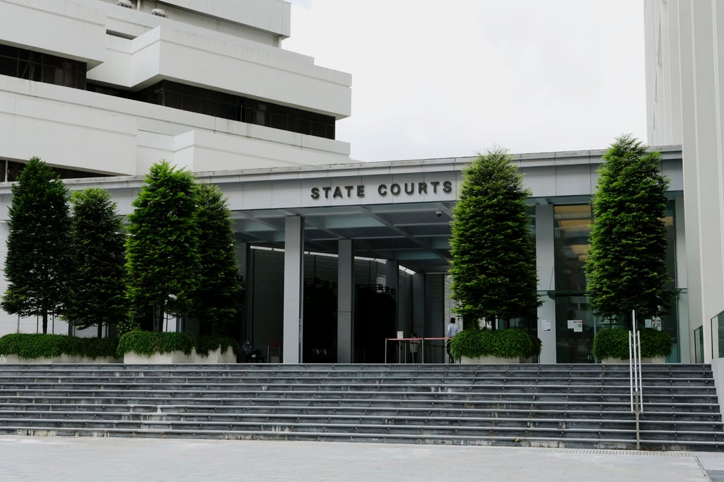 The main entrance of the State Courts in Singapore. Photo: AP