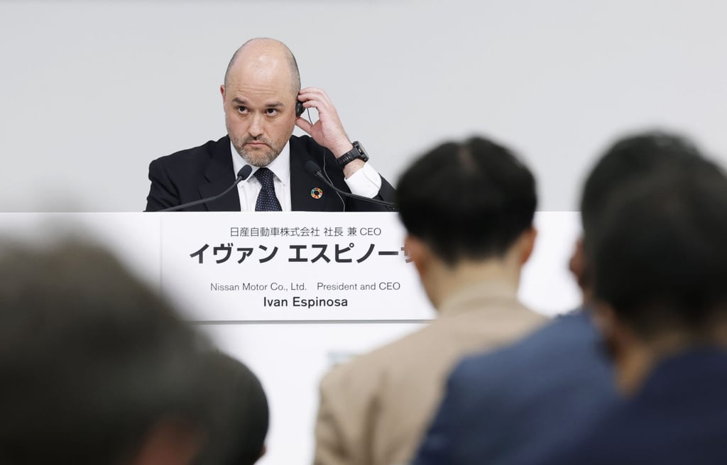 Nissan CEO Ivan Espinosa attends a press conference in Yokohama, Japan, on Tuesday. Photo: Kyodo