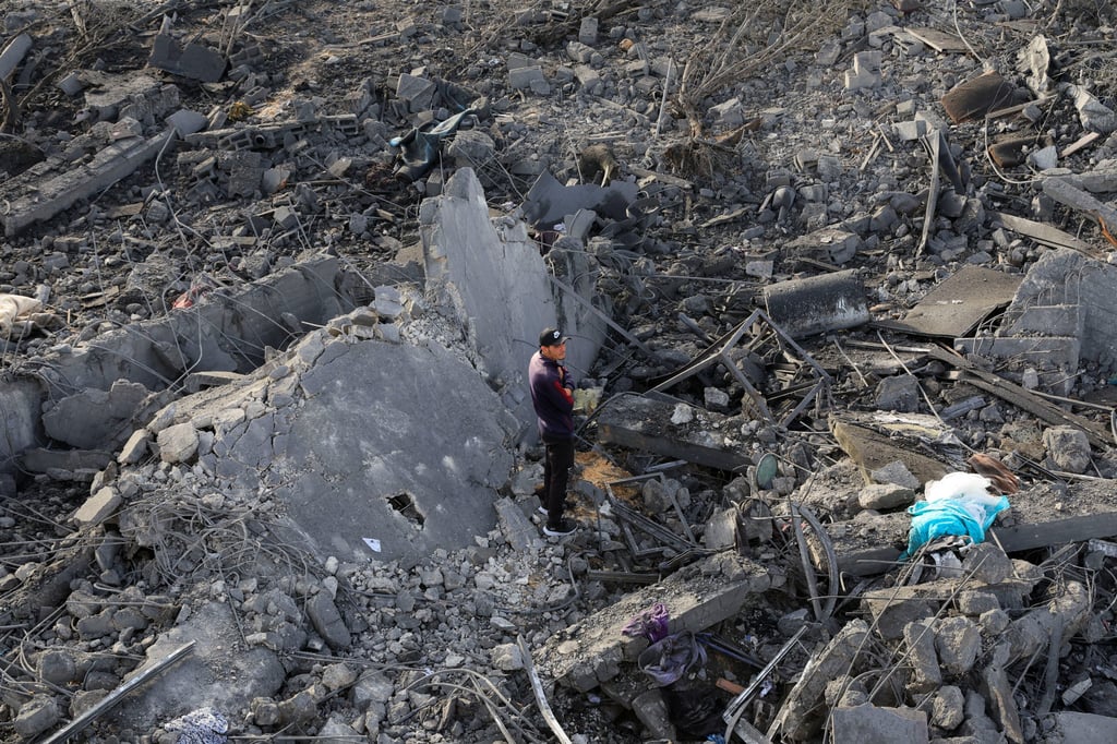 The site of an Israeli strike on a house in Khan Younis. Photo: Reuters
