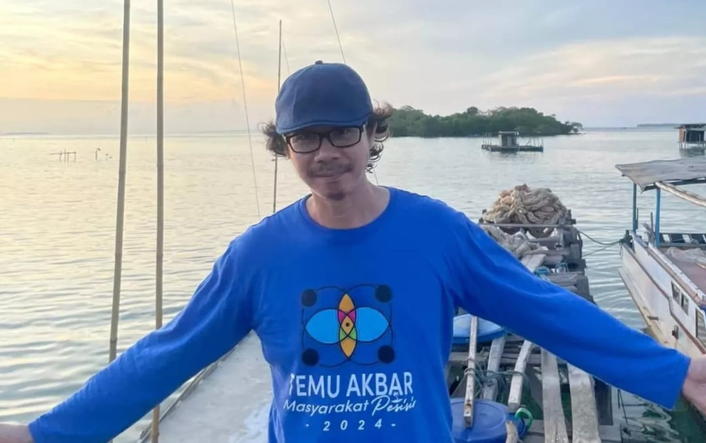 Daniel Frits Maurits Tangkilisan was sentenced to seven months in prison for Facebook comments criticising shrimp pond development but was later acquitted on appeal. Photo: Facebook/Daniel Frits Maurits Tangkilisan