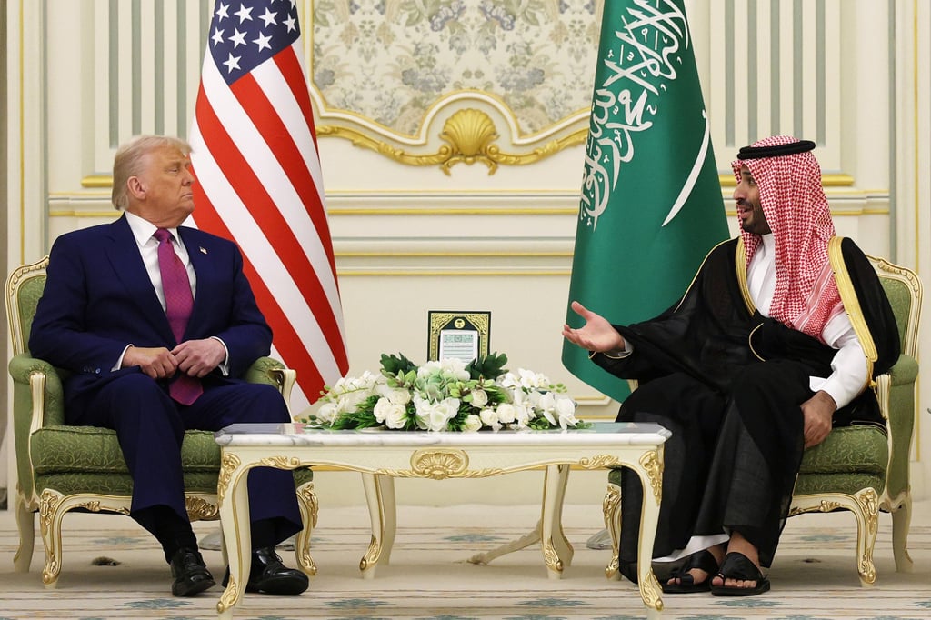 US President Donald J Trump and Saudi Crown Prince Mohammed bin Salman during a bilateral meeting at the Saudi Royal Court on Tuesday, in Riyadh, Saudi Arabia. Photo: TNS