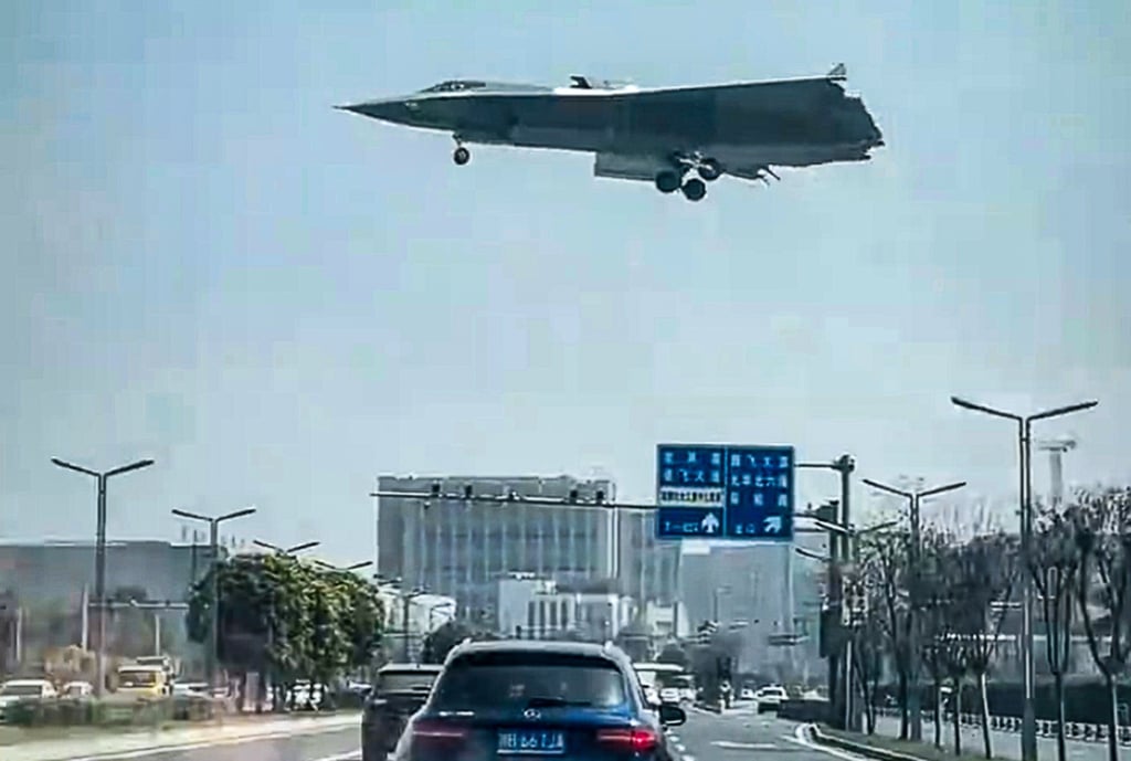 China’s first sixth-generation stealth fighter jet J-36 test flights. Photo: WEIBO