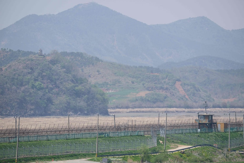 Watchtowers are seen along the border between North and South Korea from Paju, 35km north of Seoul. Photo: AFP