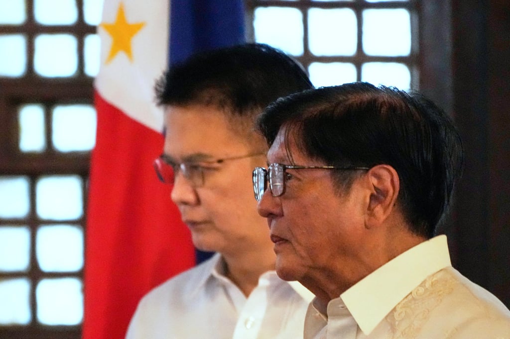 Philippine President Ferdinand Marcos Jnr (right) with Senate President Francis Escudero at the presidential palace in Manila on Thursday. Photo: AP