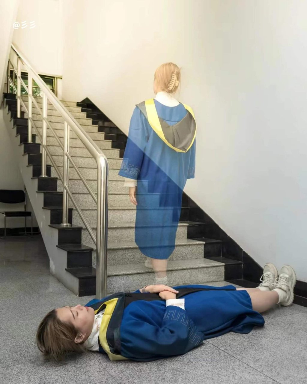 The sense of impending doom on completion of their studies sees some students come up with imaginative ways of encapsulating their feelings. Photo: Instagram/@radii_media