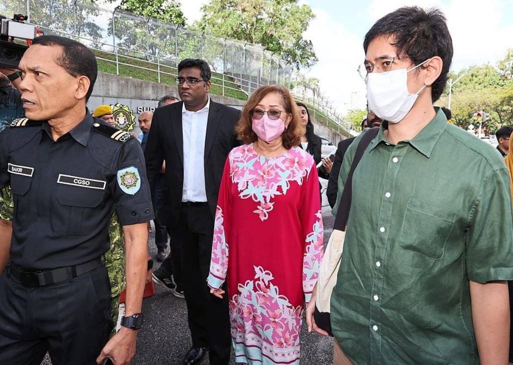 Naimah Khalid (centre) entering the MACC’s headquarters in Putrajaya in January last year. Photo: The Star