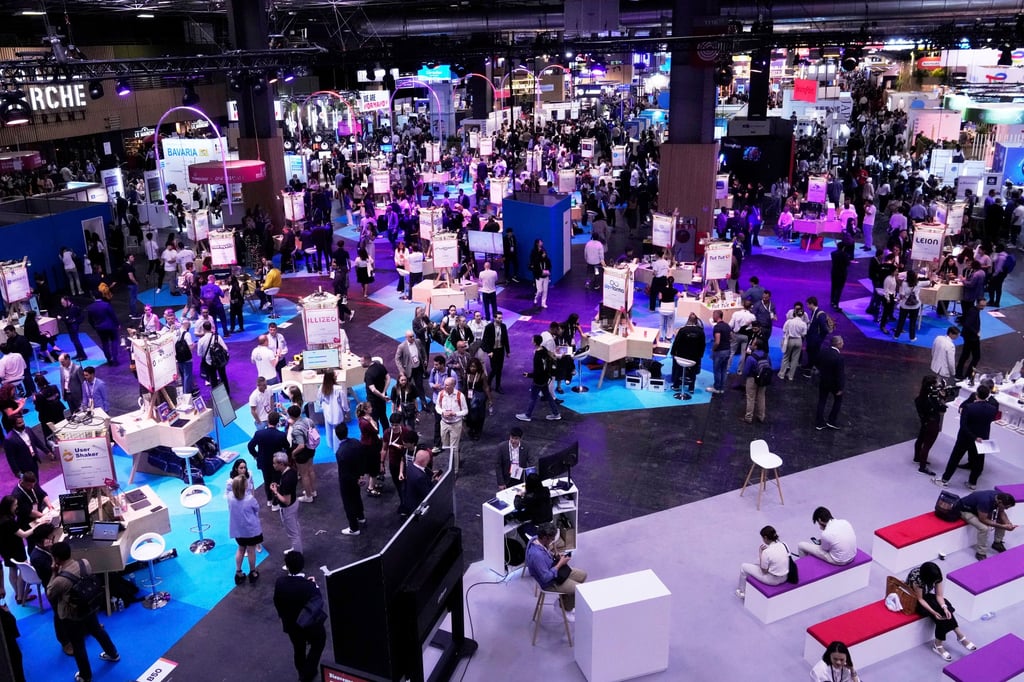 Visitors attend the Vivatech fair, one of Europe’s biggest tech industry shows. Photo: AP