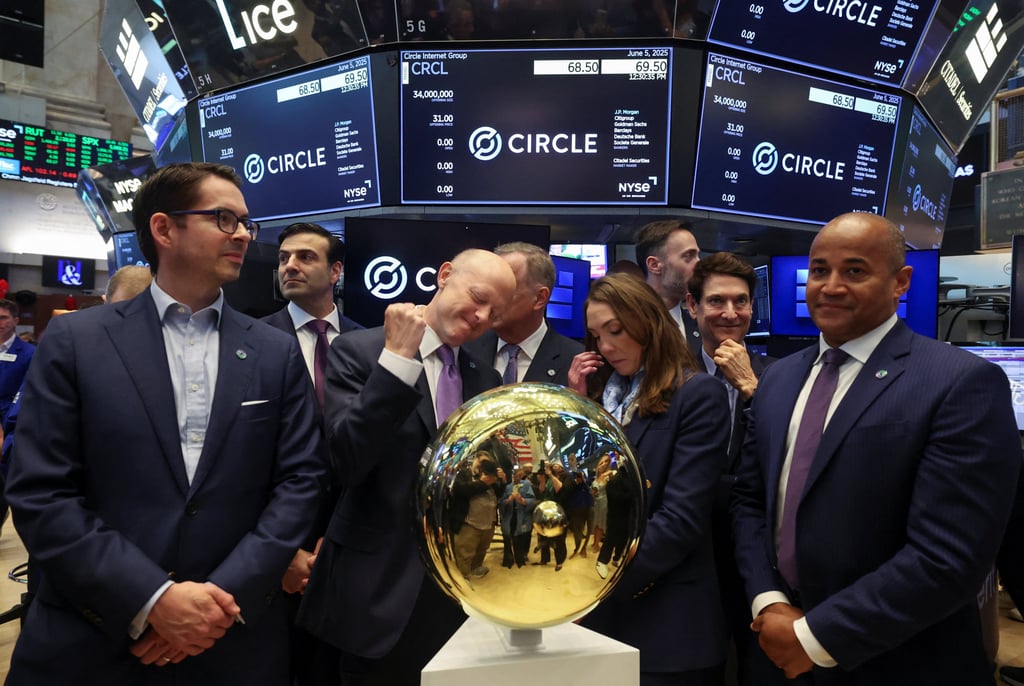Circle, issuer of the world’s second-largest stablecoin by trading volume, went public on the New York Stock Exchange on June 5. Photo: Reuters