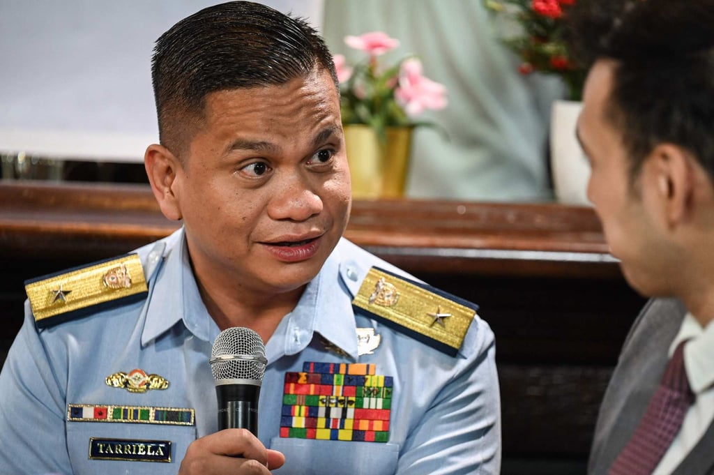 Commodore Jay Tarriela speaks at a Manila forum on August 19, 2024, following a collision between Chinese and Philippine vessels in the South China Sea. Photo: AFP