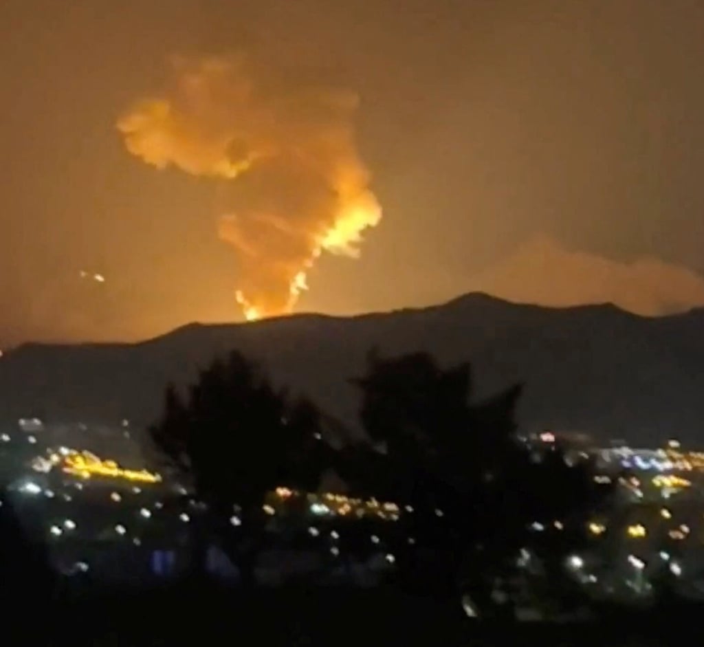 Smoke rises in Tehran on Tuesday as the Israel-Iran air war continues. Photo: Social Media/Reuters
