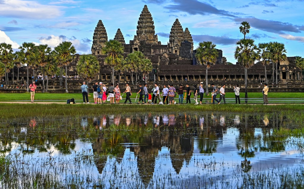 Tourists visit the Angkor Wat temple in Siem Reap province. Photo: AFP
