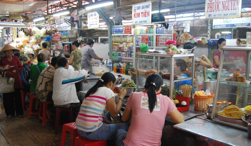 Food stall at a local market in Ho Chi Minh City, Vietnam. Photo: Victoria Burrows
