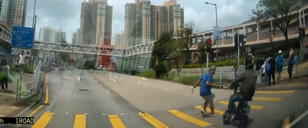 A screengrab show the moment just before the collision. Photo: Facebook/Steve Yeung
