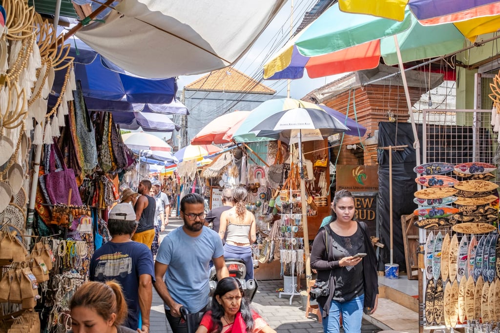 Foreign tourists exploring a market in Ubud, Bali. Photo: EPA-EFE