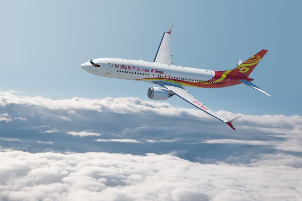 A Boeing 737 MAX operated by Hainan Airlines, the crown jewel of the HNA Group, which fuelled the conglomerate’s global shopping spree. Photo: Boeing