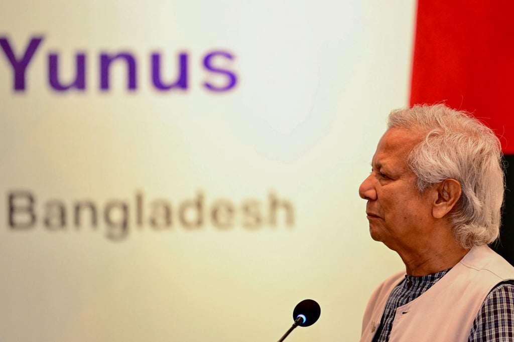 Muhammad Yunus took up the post of “chief adviser” of Bangadesh’s interim government days after former prime minister Sheikh Hasina fled last year following a student-led mass uprising. Photo: AFP