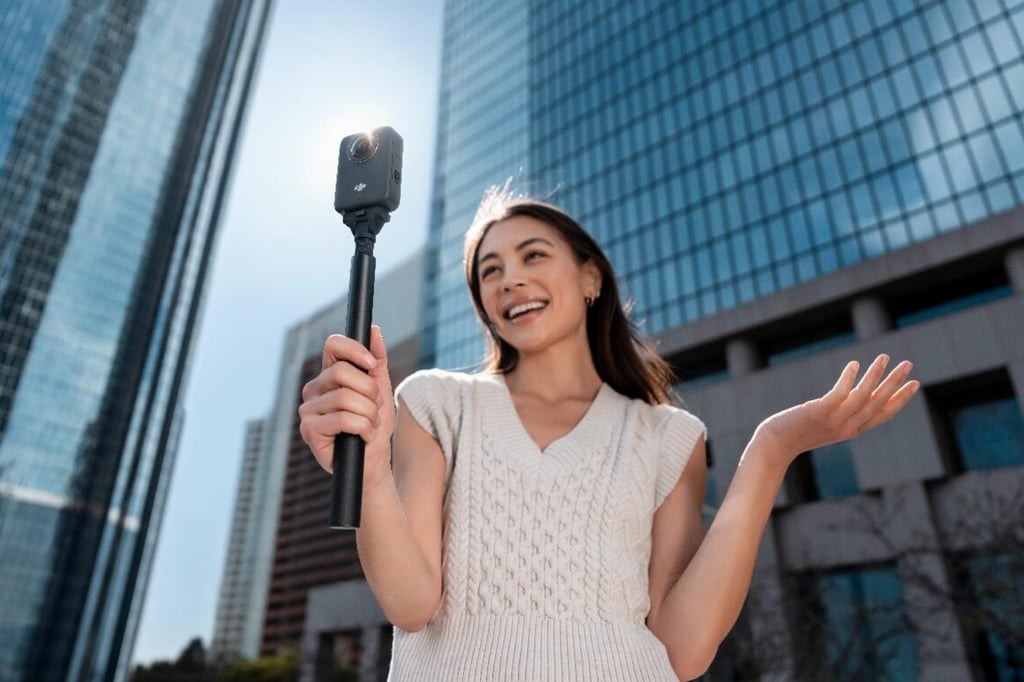 The Osmo 360 camera supports Wi-fi 6 standard, enabling wireless transfer speeds of up to 90 megabytes per second. Photo: Handout