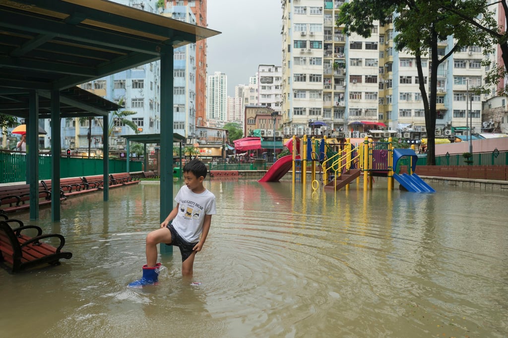 Hong Kong recorded widespread flooding due to the torrential rain. Photo: Sam Tsang