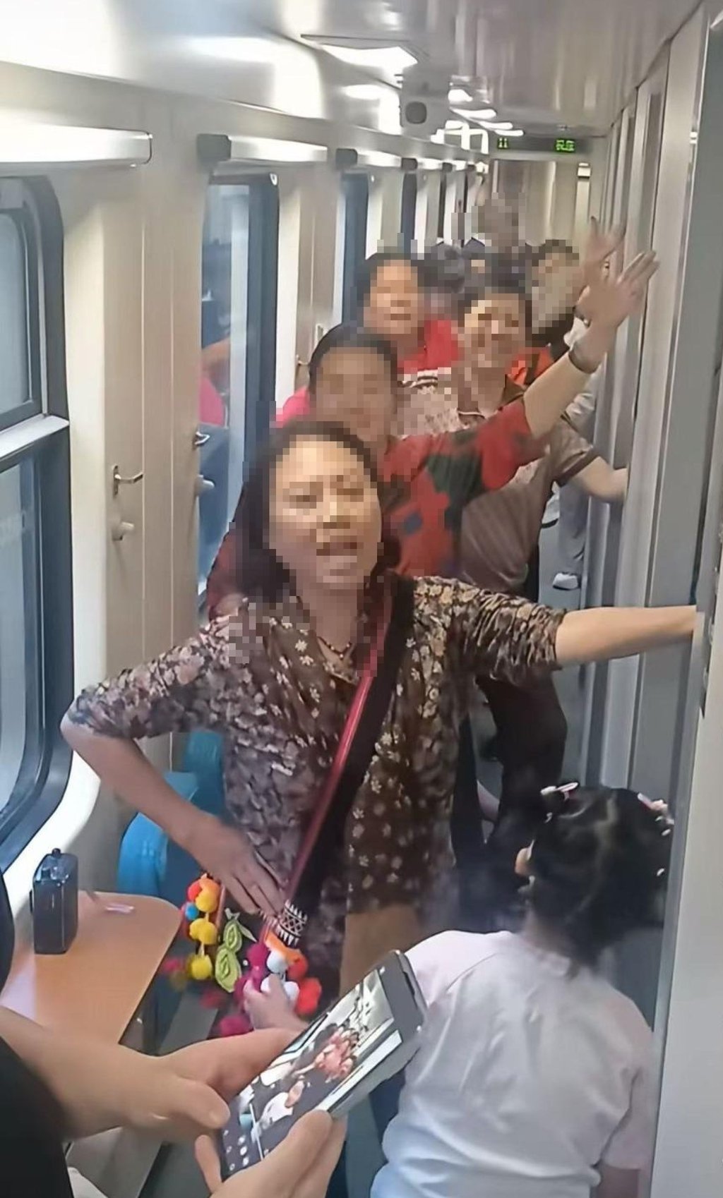 The women strut their square dancing stuff in the aisle of a fast-moving train. Photo: Handout