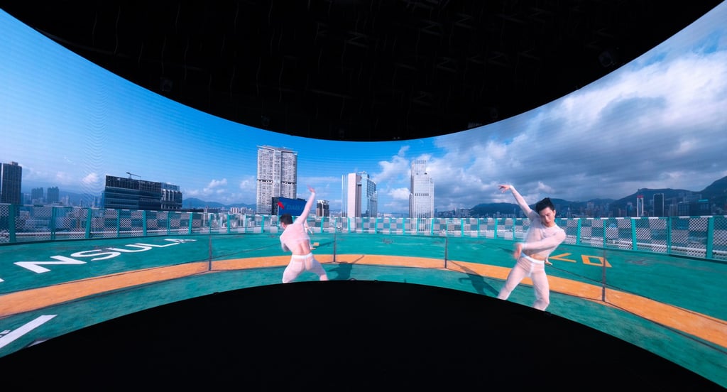A screenshot from On the Other Earth shows Hong Kong Ballet dancer Jeremy Chan on the Peninsula hotel’s helicopter pad. Photo: Ravi Deepres