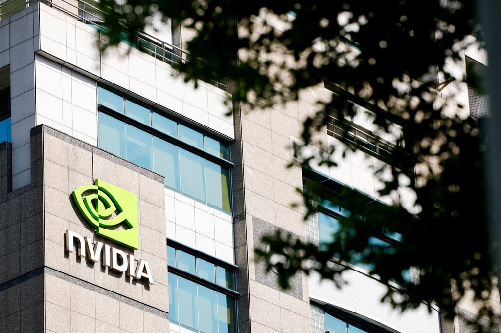 The Nvidia logo is displayed on a building in Taipei, Taiwan, April 16, 2025. Photo: Reuters