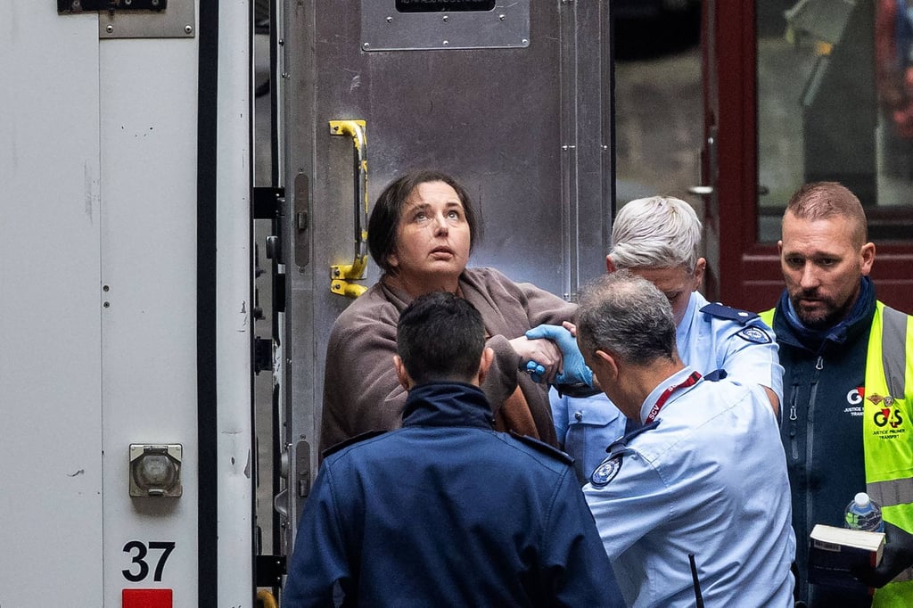 Convicted murderer Erin Patterson (left) arrives at the Supreme Court of Victoria ahead of her sentencing in Melbourne on Monday. Photo: NewsWire/AFP