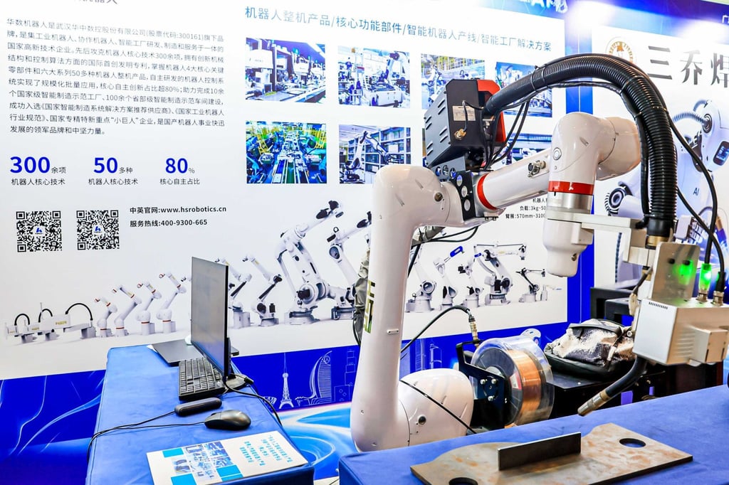 Huashu Robot launched a welding robot in Foshan on Tuesday. Photo: Handout