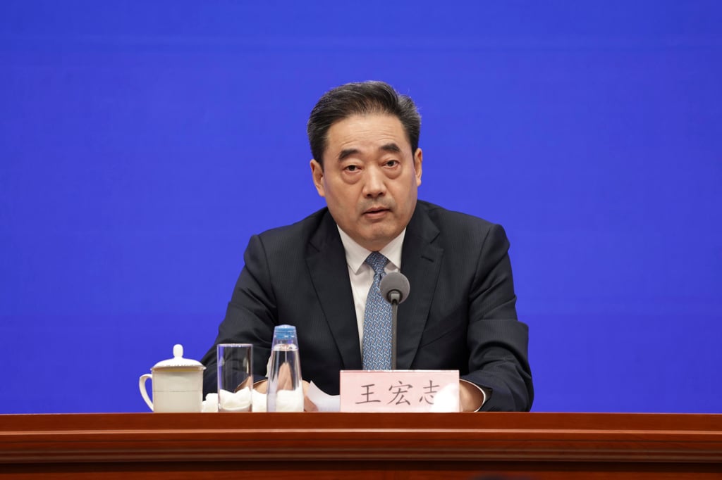 Wang Hongzhi, director of China’s National Energy Administration, speaks on Tuesday at a press conference in Beijing. Photo: Xinhua
