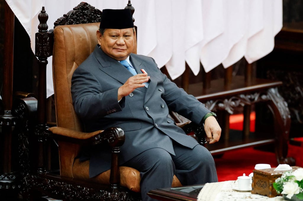 Indonesian President Prabowo Subianto gestures before he delivers his annual State of the Nation Address in Jakarta earlier this month. Photo: AFP