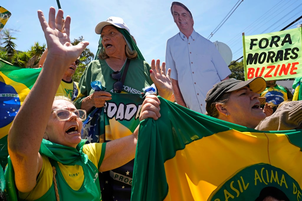 Supporters of former president Jair Bolsonaro. Photo: AP
