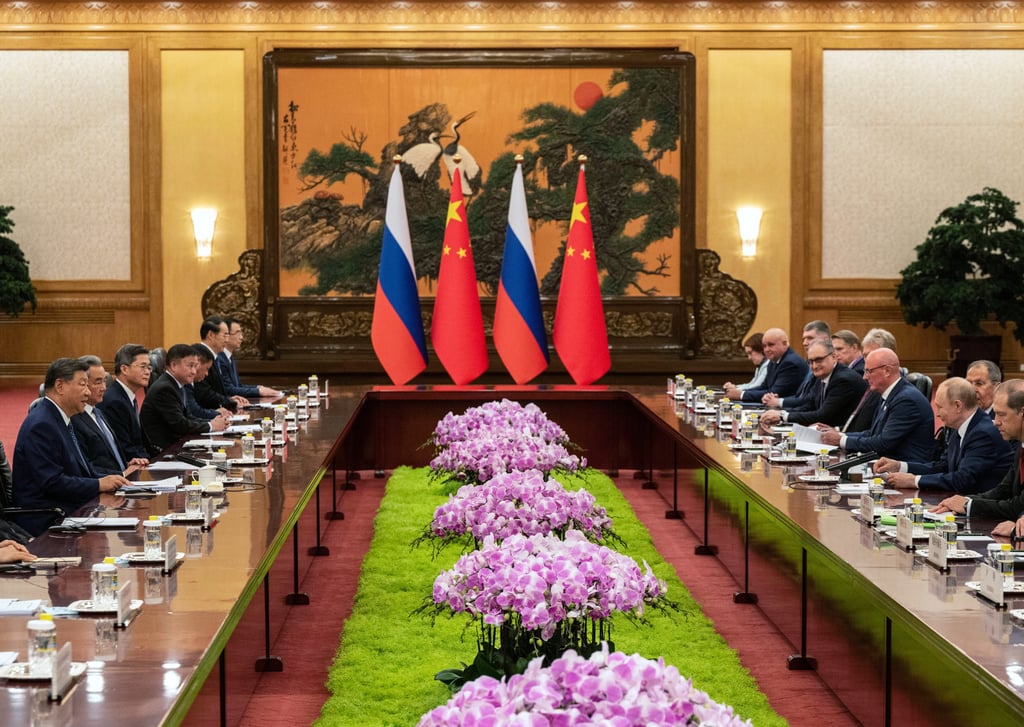 The two sides meet at the Great Hall of the People in Beijing. Photo: via AP