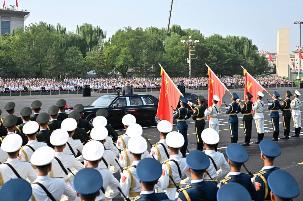 Chinese President Xi Jinping during a grand gathering commemorating the 80th anniversary of the end of World War II on Wednesday in Beijing. Photo: Xinhua