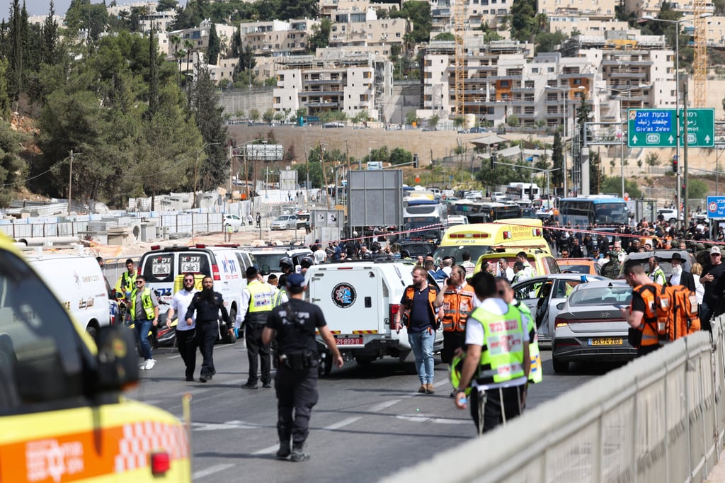 The scene of the shooting on the outskirts of Jerusalem. Photo: Reuters