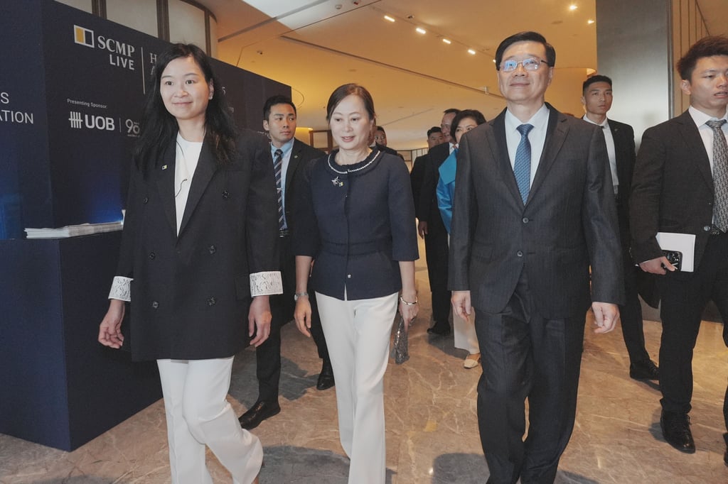 (Left to right) Chief Executive Officer of South China Morning Post Catherine So, Editor-in-Chief Tammy Tam and Chief Executive John Lee at the Post’s Hong Kong-Asean Summit. Photo: May Tse