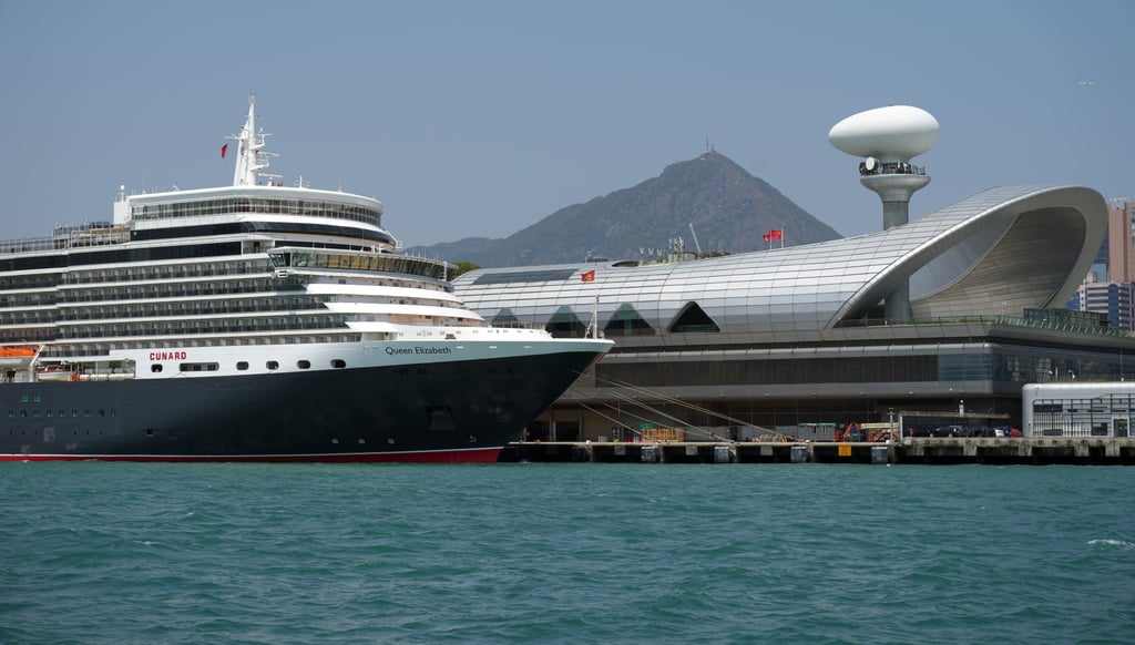 A cruise ship is berthed at the Kai Tak Cruise Terminal on March 20. Photo: Sam Tsang