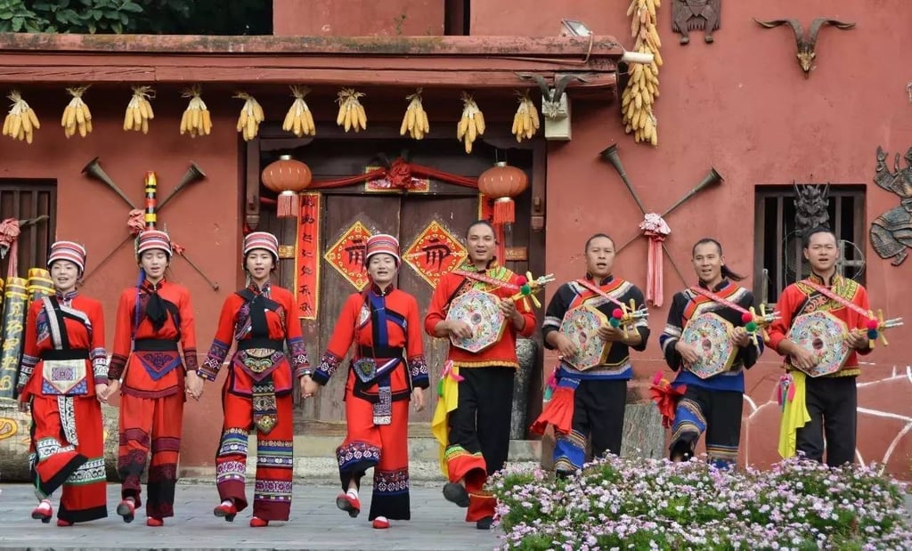A quartet of ethnic Derung women performs alongside their male counterparts. Photo: Handout