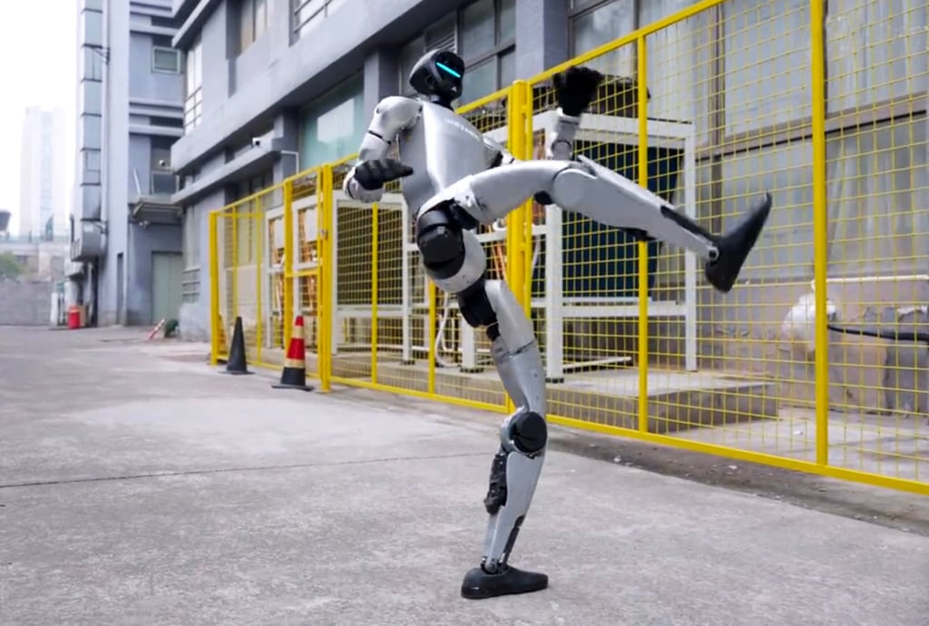 Unitree’s G1 robot executes martial arts manoeuvres in a demo video released by the company on February 26, 2025. Photo: Handout